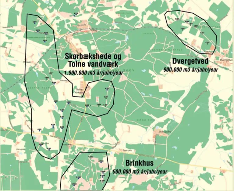 Billedet viser vandindvinding i Naturpark Tolne